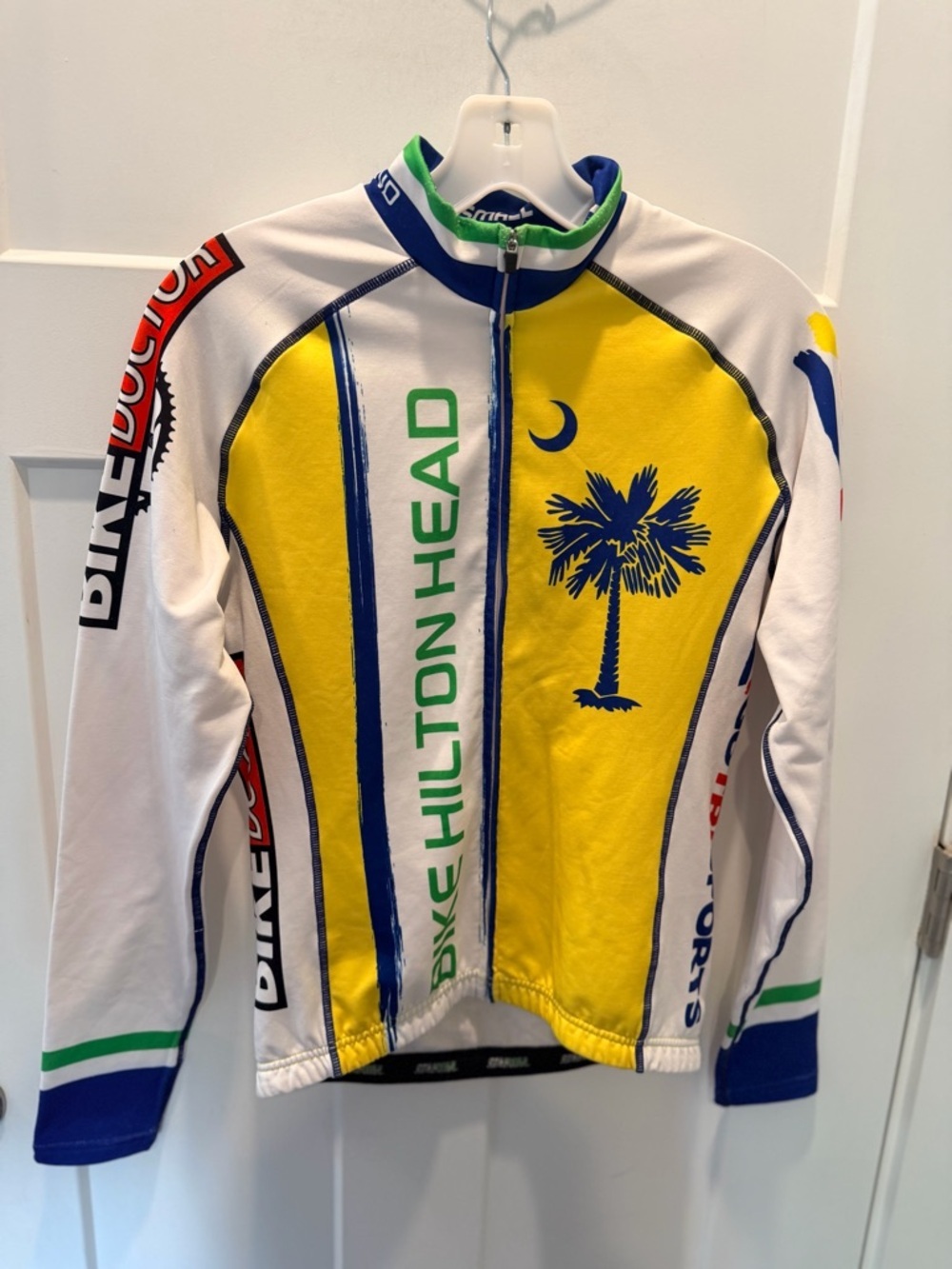 MuMu Cycling Jersey Small Hilton Head SC Bike Long Sleeve Zip Performance